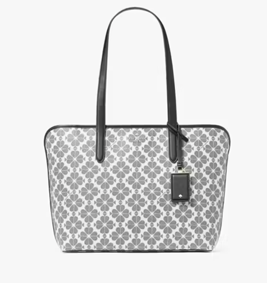 Women's All Day Spade Flower Tote Bag (Black)