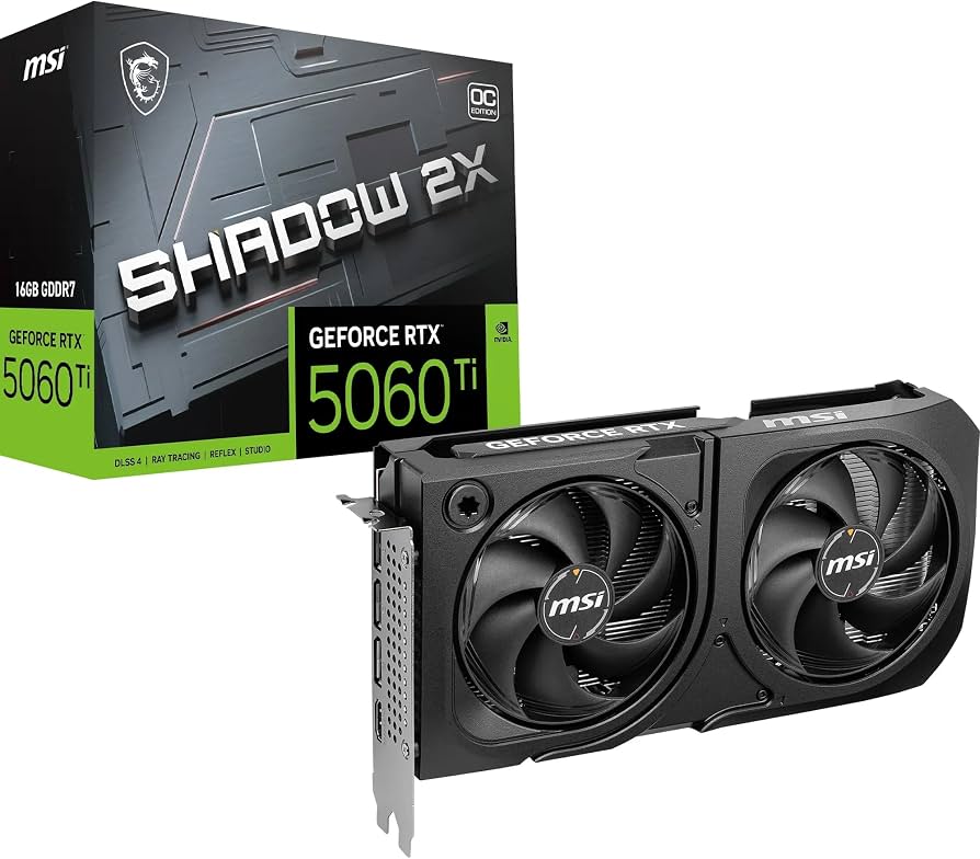MSI: GeForce RTX 5060 Ti 16G Shadow 2X OC Plus Gaming Graphics Card