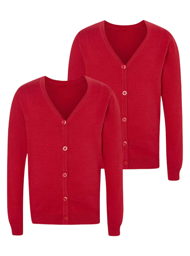 Knitted School Cardigan - 2 Pack (Red)