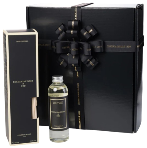 Molla 1899: Mikado Geurstokjes 100ml met Refill 200ml Bulgarian Rose & Oud Set