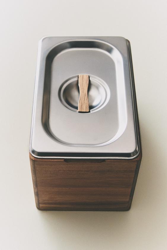 Steel Wooden Ice Cream Container