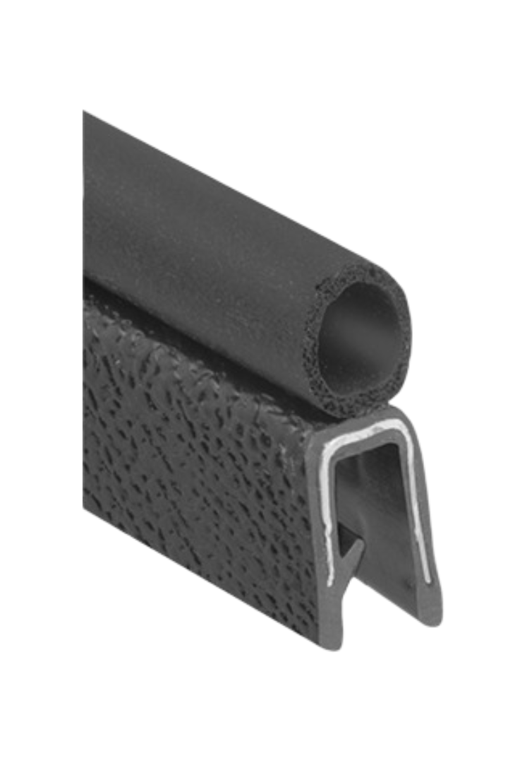 Water- And Weather-Resistant Hollow Foam Rubber Push-On Seals With Bulb On Top
