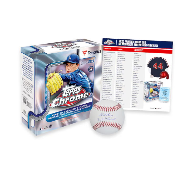 2025 Topps Chrome Baseball Factory Sealed Fanatics Exclusive Mega Box