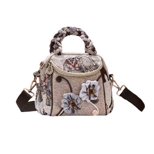Women's Hand-Woven Square Bag (Brown)