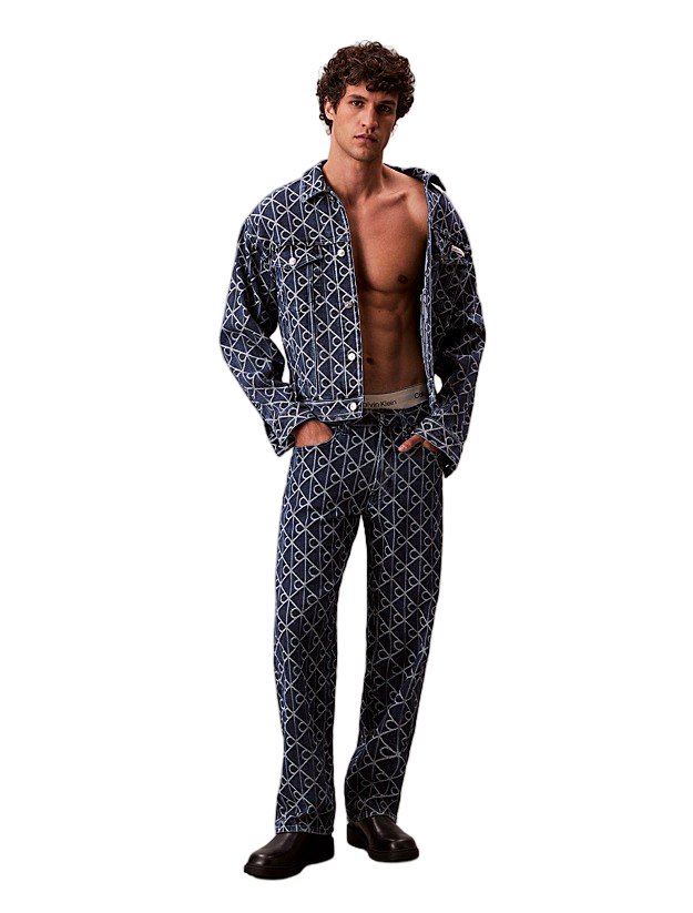 Men's Allover Logo 90's Denim Jacket