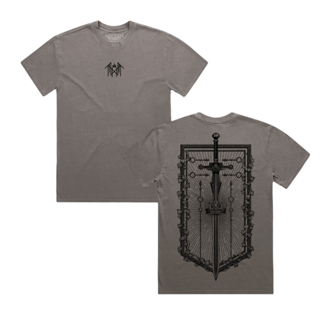 Damocles Crest Tee - Faded Grey