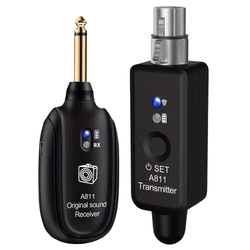 XLR: Wireless Microphone Transmitter Receiver 2.4Ghz (Set of 2)