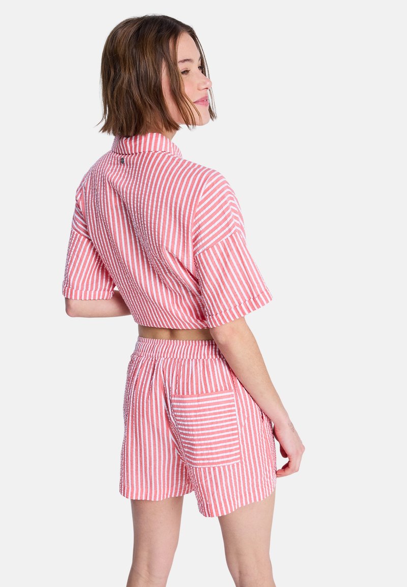 Women's LEKEITIO: BREAK High Stripe Shorts (Red)