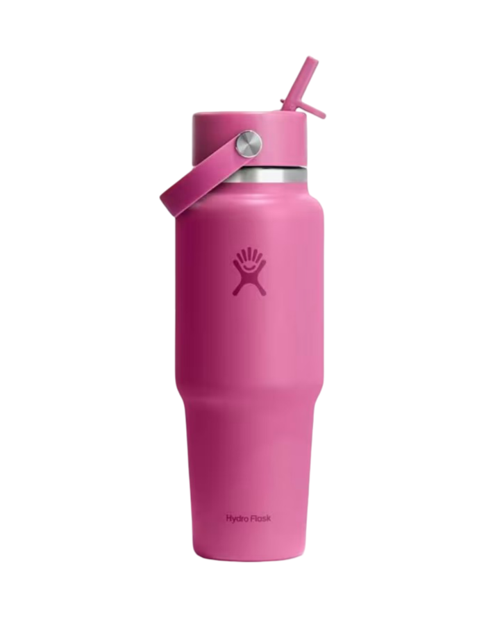 32 oz Wide Mouth Travel Bottle With Flex Straw Cap (Cascade) - 32 oz