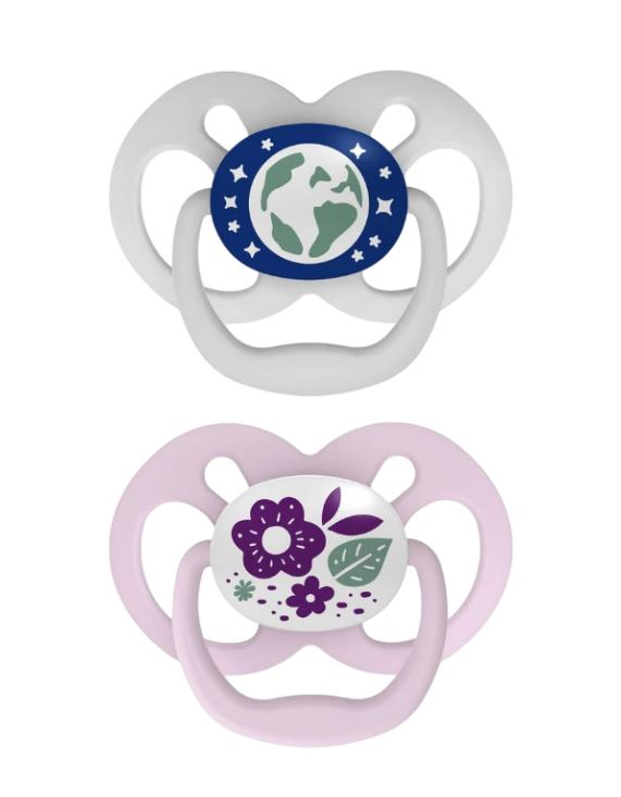 Glow-in-the-Dark Pacifiers Ages 6-18 months (2 Count)