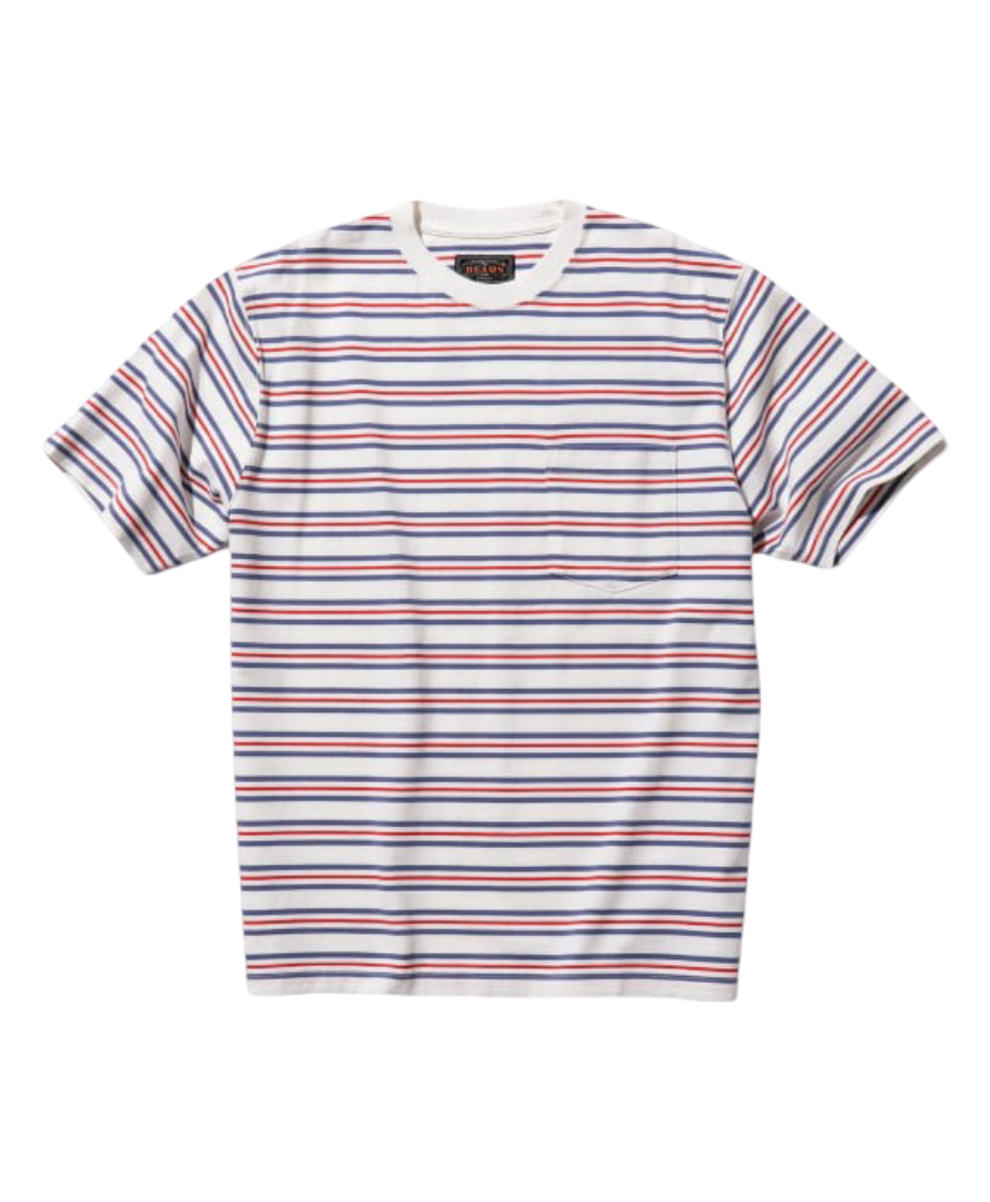 Beams Plus Pocket Tee Multi Stripe (Off White)