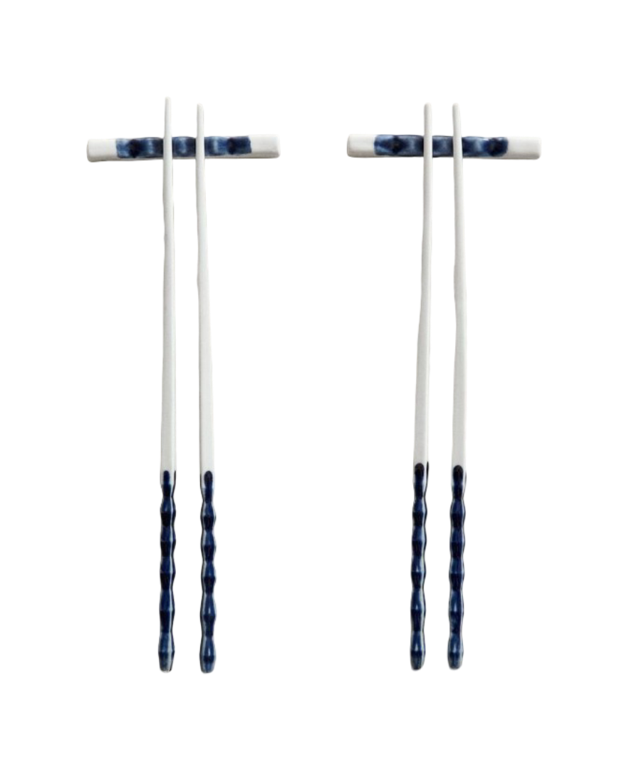 Ceramic Chopsticks And Rests - Fanglu Lin (Set of 2)