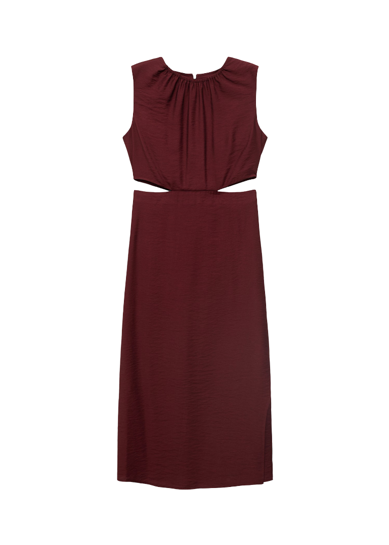 Midi Dress With Cut-Out (Garnet Red)