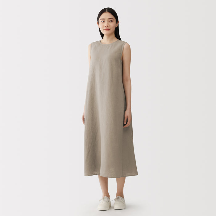 Women's Linen Washable Sleeveless Dress