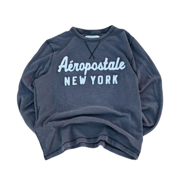 Aeropostale Men's Sweatshirt (Grey and Black)