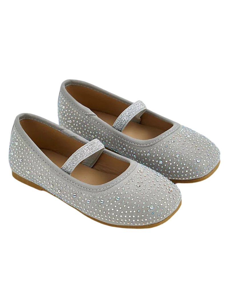 Dimante Strap Ballet Shoes (Grey)