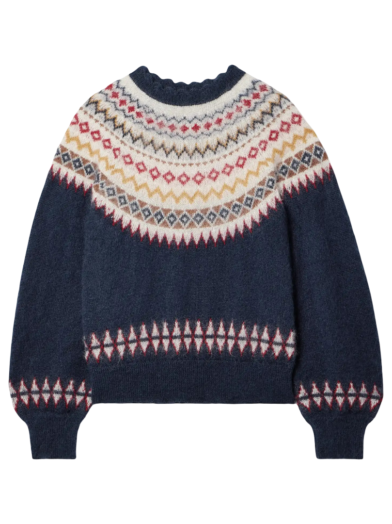 Doen: Harvest Fair Isle Knitted Sweater (Navy)