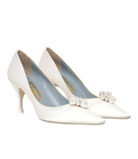 Pin Heel Point Court Shoe (Ivory)