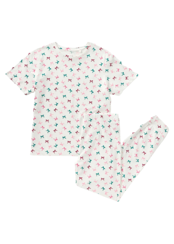 Cream Bow Pyjama Set