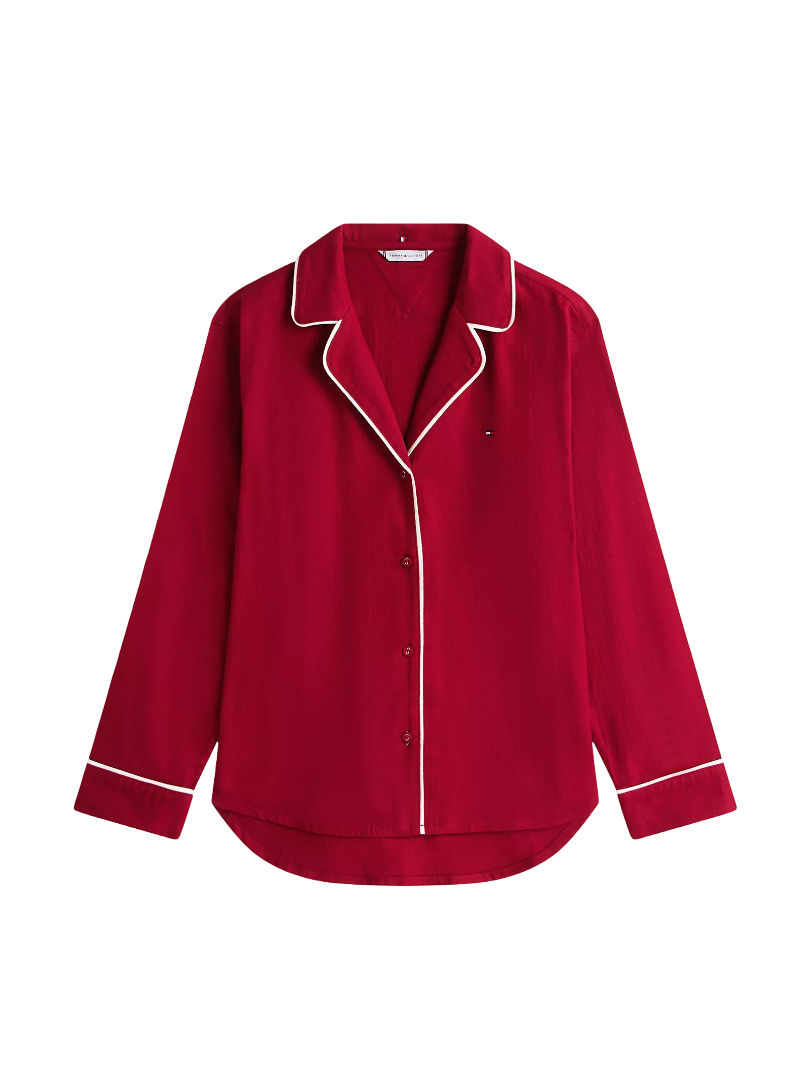 Flannel Herringbone Sleep Shirt (Rouge)