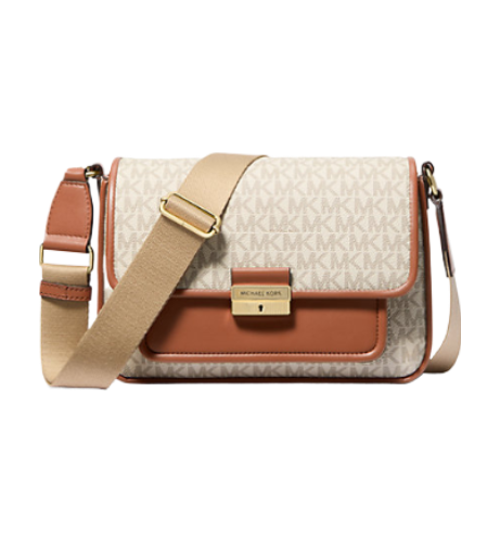 Bradshaw Medium Signature Logo Messenger Bag (Vanilla)