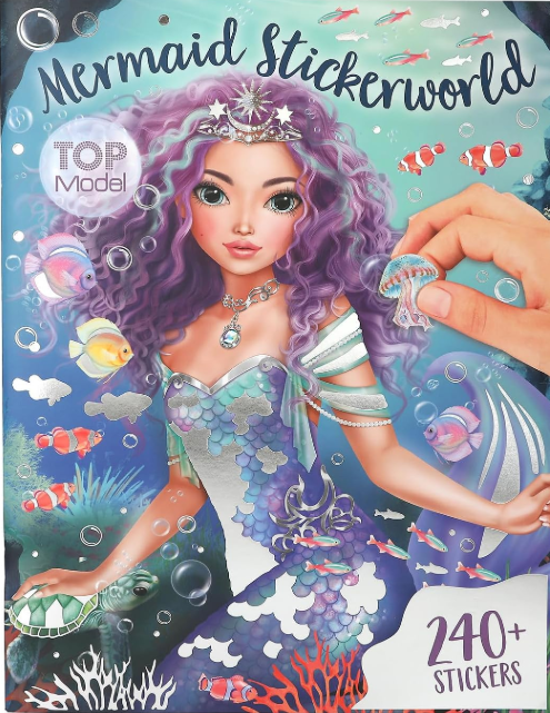 Depesche: TOPModel Mermaid Metallic Sticker Book with 26 Detailed Underwater Background