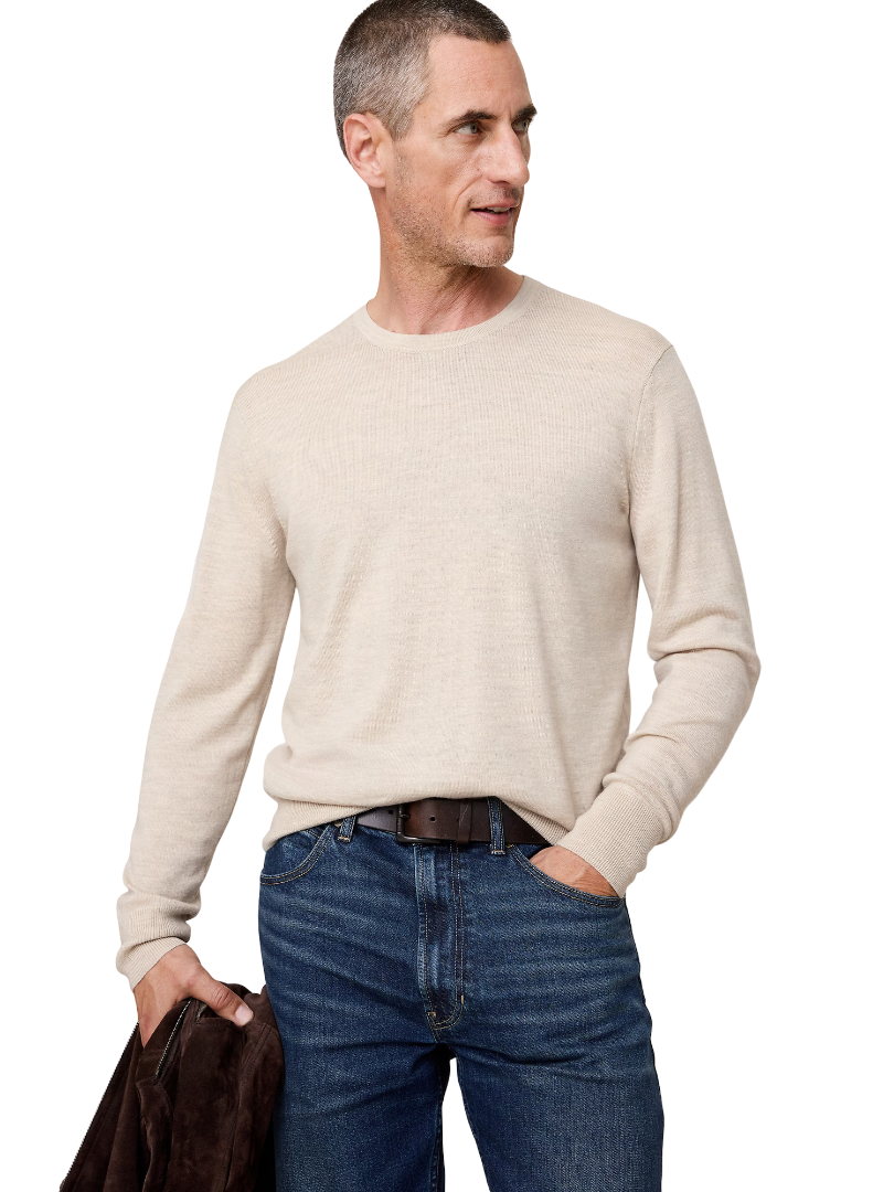 Merino Crew-Neck Sweater (Heather Oatmeal)