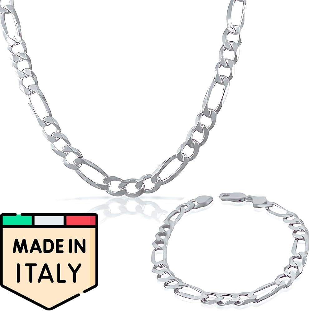 Men's Sterling Silver Figaro Chain Necklace