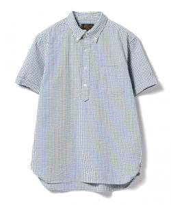 Beams Plus BD Pullover Short Sleeve Indigo Seersucker (Stripe)