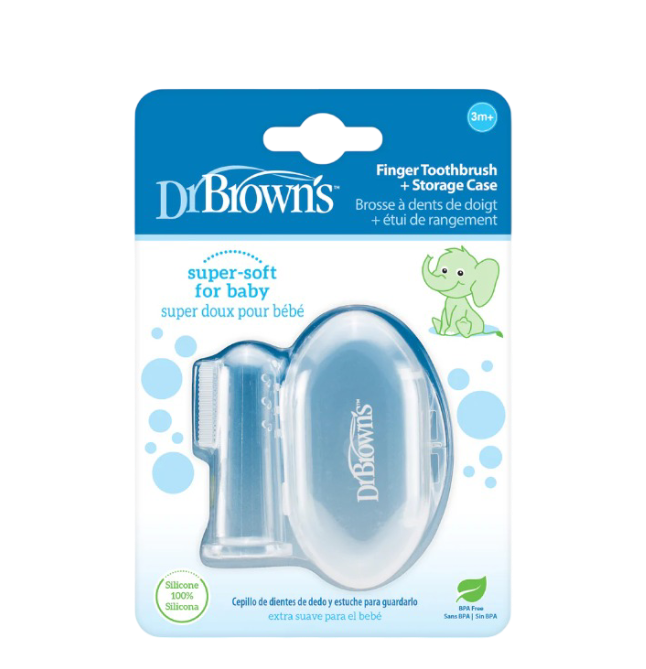 Silicone Finger Toothbrush and Storage Case (1-Pack)