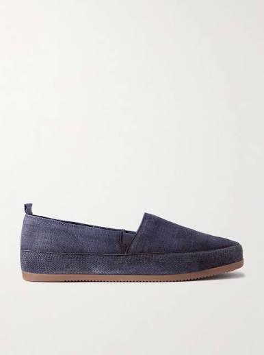 Men's Garment-Dyed Canvas Espadrilles (Blue)
