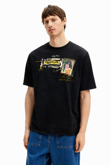 Men's Japanese-Style Illustration T-Shirt