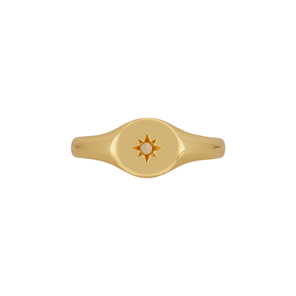 Gold Victoria Opal Signet Ring