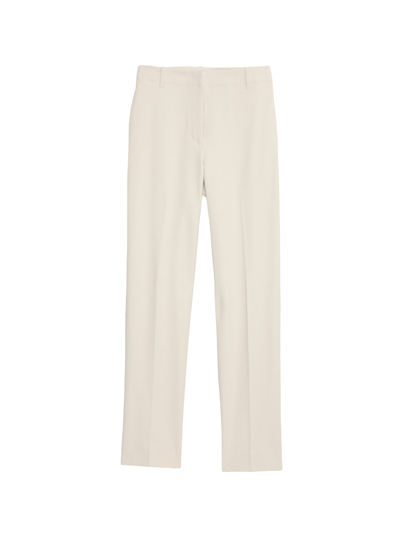 High-Rise Modern Slim City Stretch Ankle Pant (Cream White)