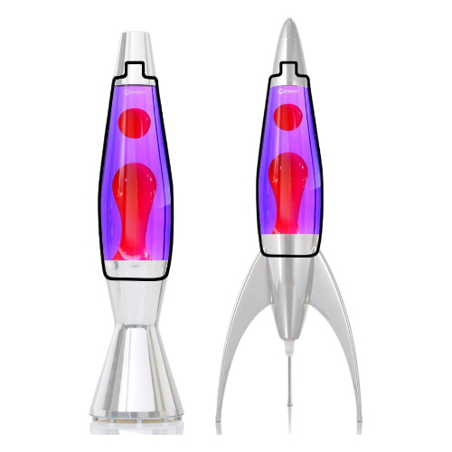 Telstar And Astro Baby Lava Lamp Bottle (Violet Red)