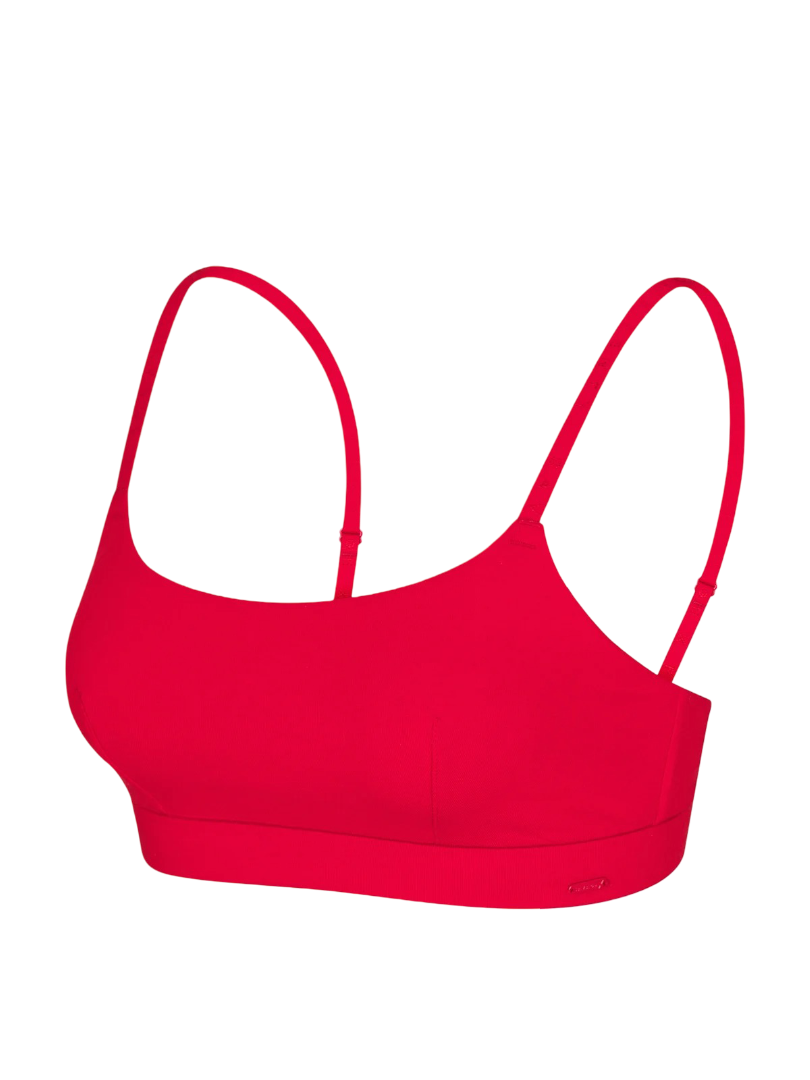 Cotton Essentials Scoop-Neck Bralette (Timeless Red)