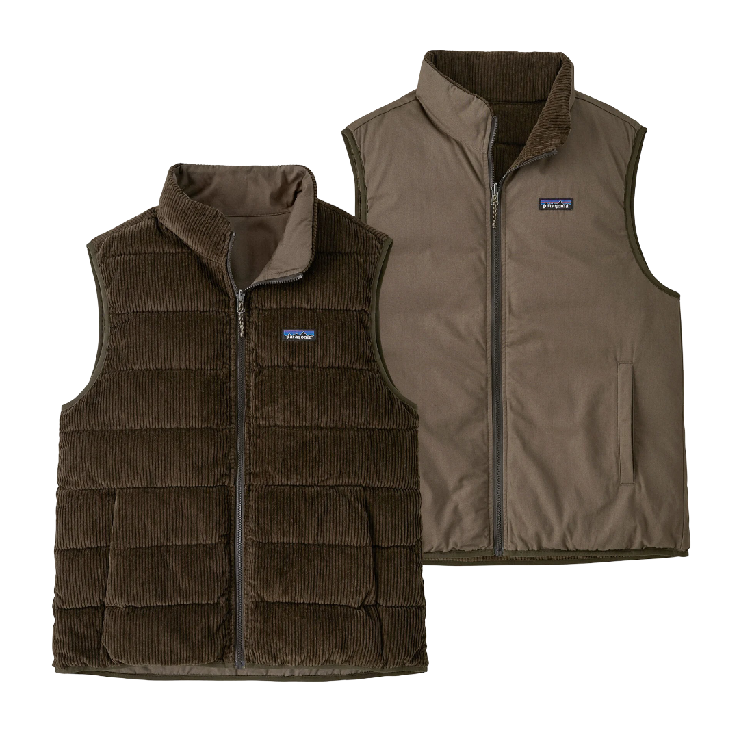 Reversible Cotton Down Vest (Brown)