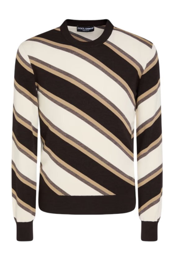 Dolce & Gabbana: Women's Striped Cashmere and Silk Blend Sweater
