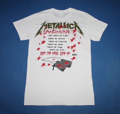 Men's T-Shirt: Metallica One Landmine (White)