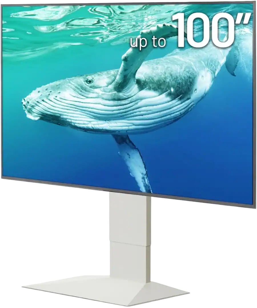 WALL: V4 Sleek Shallow Floor TV Stand (Satin White)