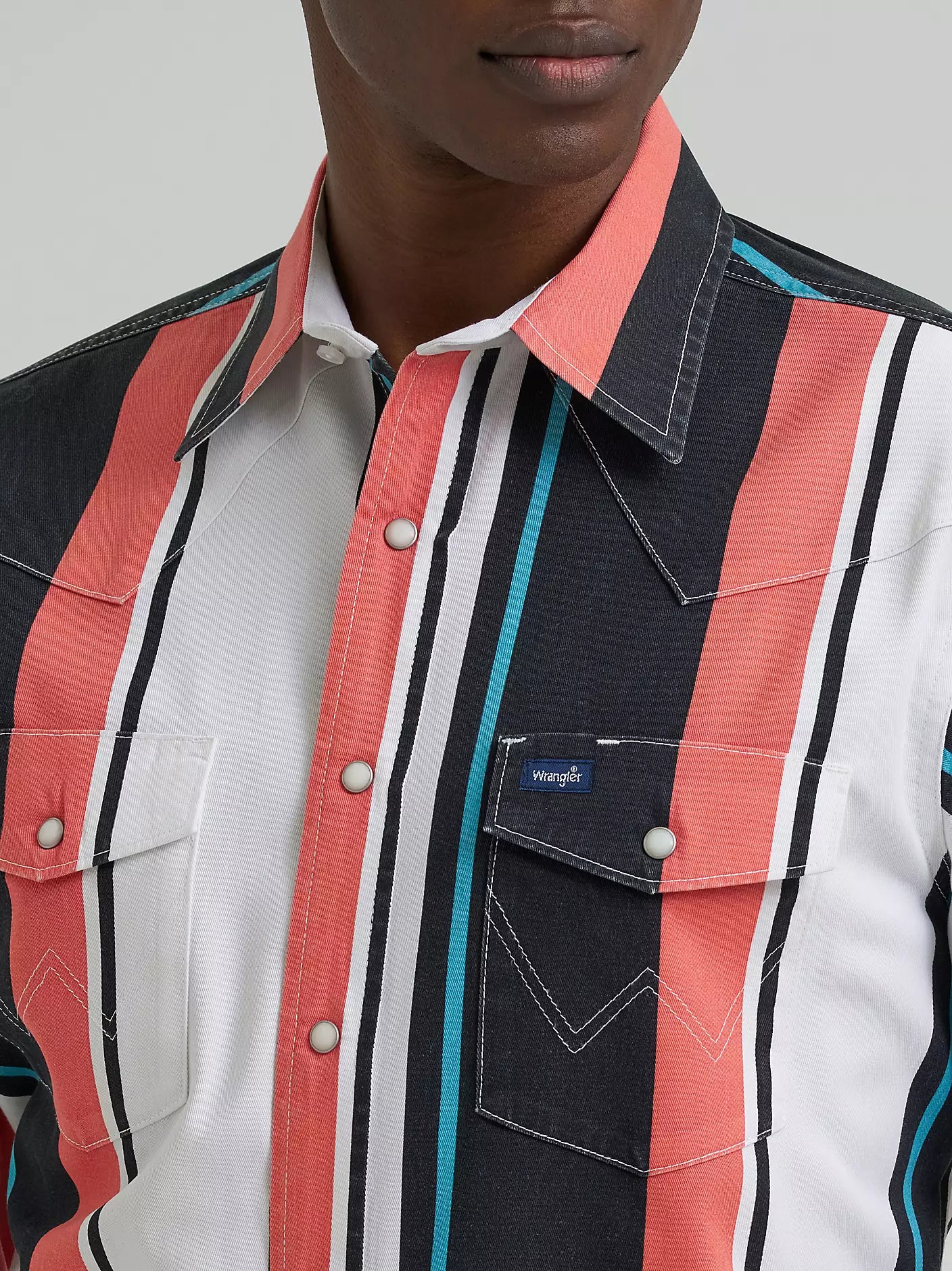 Men's Vintage Inspired Brushpopper Western Snap Workshirt (Burning Coral)