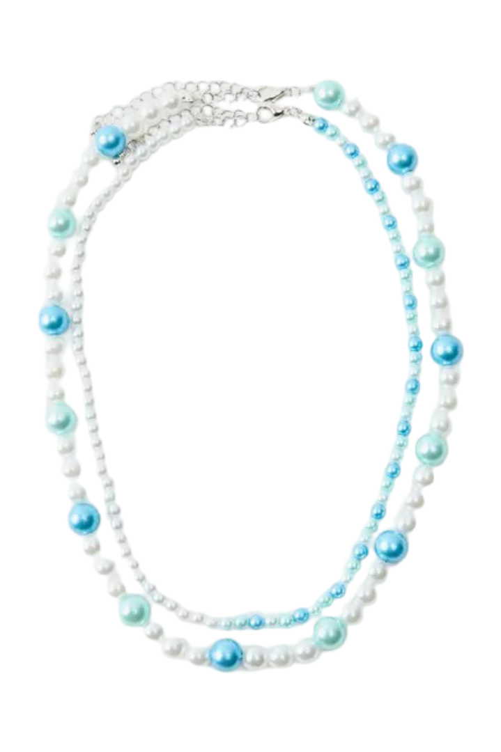 BoohooMan: Multi Mock Pearl Necklace Set (Silver)