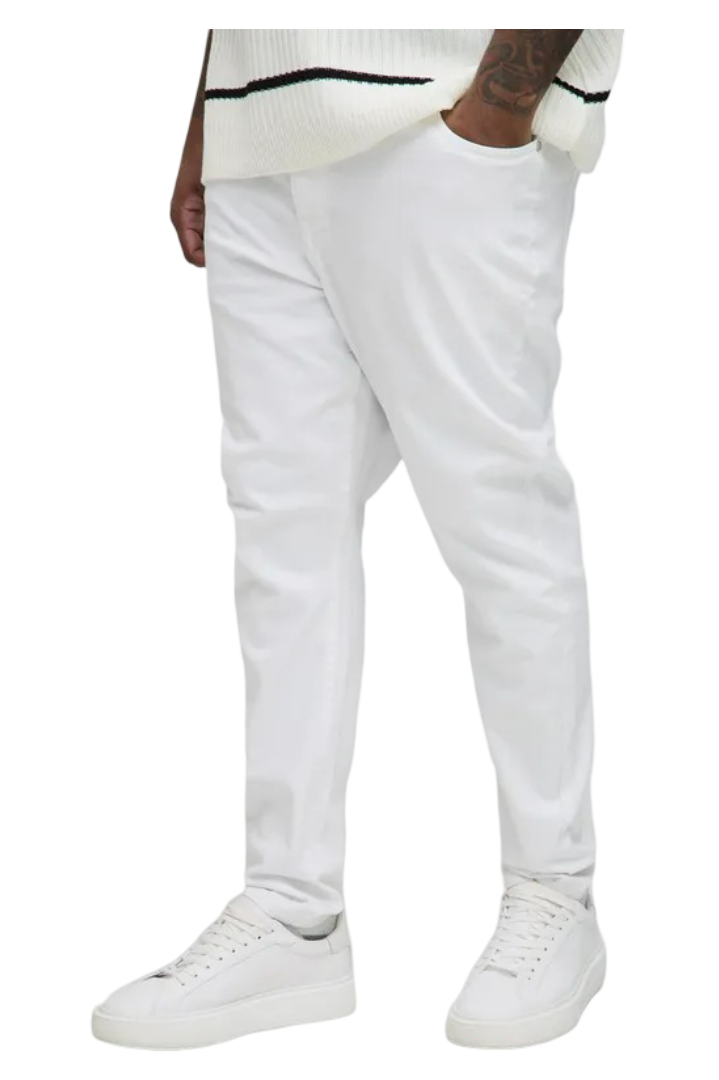 BoohooMan: Plus Stretch Super Skinny Jeans (White)