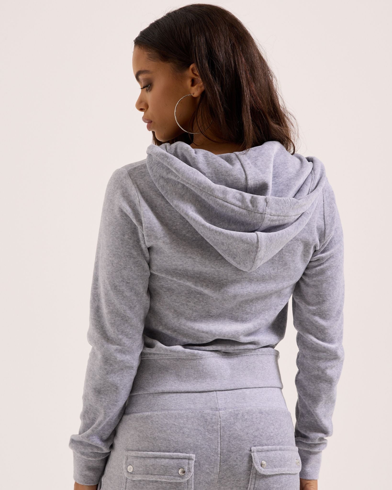 Women's Classic Velour Robertson Hoodie (Silver Marl)