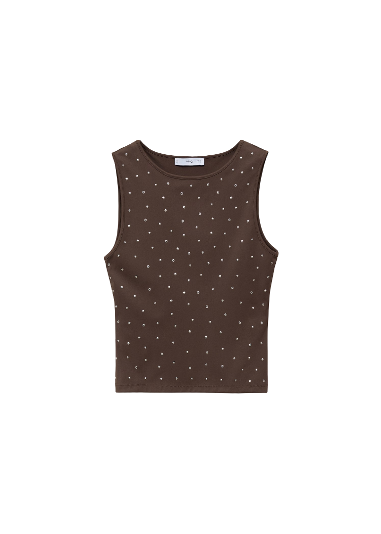 Top With Metallic Appliqués (Chocolate)