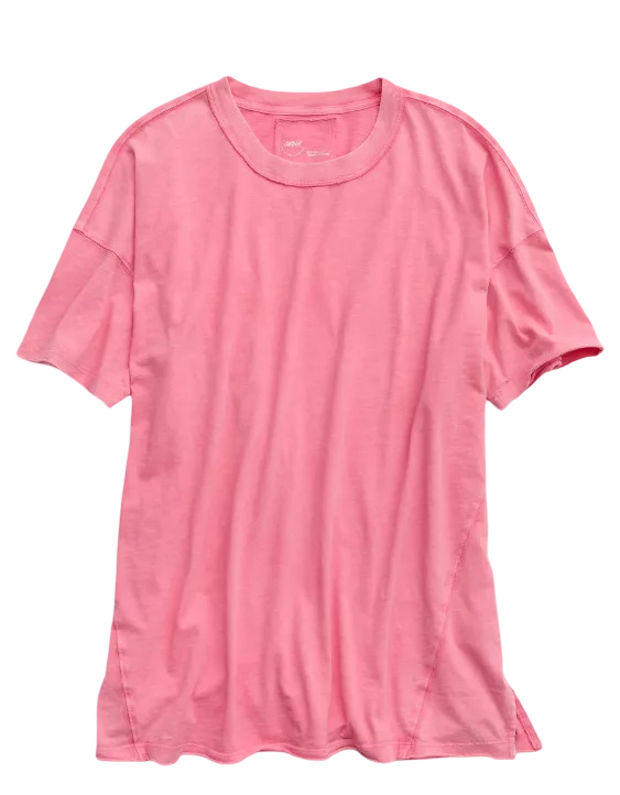 Aerie Oversized Crew Boyfriend T-Shirt (Playful Pink)