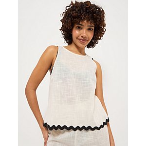 Women's Ric Rack Vest (Cream)