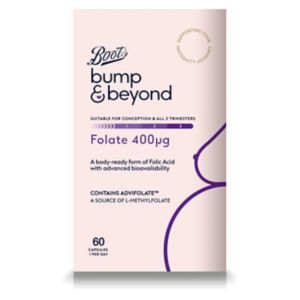 Boots Bump & Beyond Folate 400g (60 Capsules)