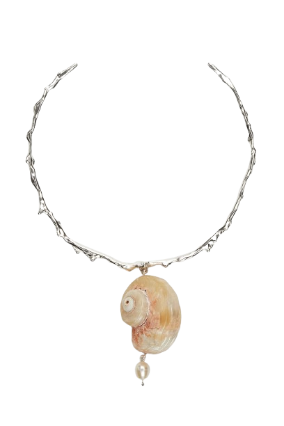 Zalio: Silver-plated Shell Necklace