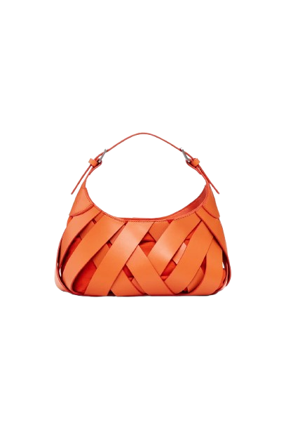Desigual: Women's Medium Braided Faux Leather Bag (Orange)